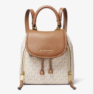 Michael Kors Viv Logo And Leather Backpack